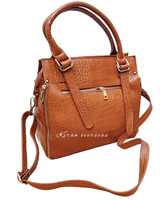 Fournisseurs de sacs à main en cuir véritable à motif crocodile, marron naturel et imperméable, fabriqués sur mesure, pour femmes