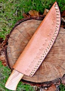 Custom Made <b>Forged</b> Damascus Steel Skinning Hunting Outdoor Knife Pakkawood Handle with Sheath OEM Support Fix Blade Knife - Product Image 4