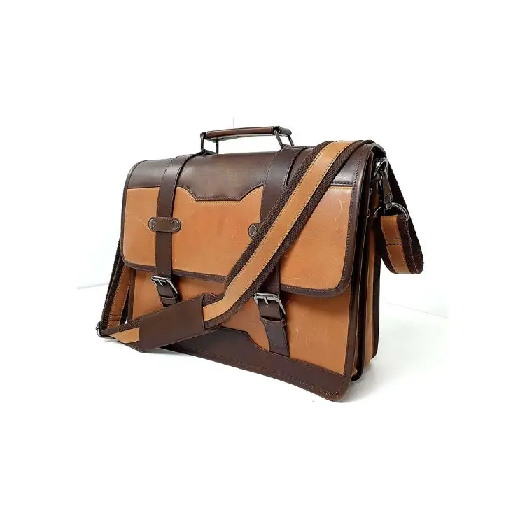 21 inç el yapımı hakiki deri Laptop çantası seyahat için özelleştirilmiş desen anti-hırsızlık özelliği doğrudan fabrika satış