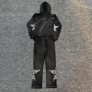 Custom Streetwear Tracksuit Plus Size <b>Full</b> <b>Zip</b> up French Terry 100% Cotton Puff Print 450GSM Men's <b>Hoodie</b> - Product Image 2