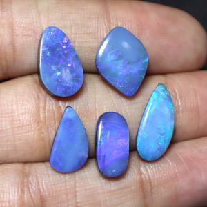 5 piezas de ópalo australiano doblete cabujón azul ópalo de fuego doblete ópalo ópalos australianos naturales para la fabricación de joyas de piedra - Product Image 1