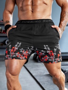 Short de jogging de fitness sportif pour hommes couleur unie 100% coton à la mode vêtements d'été vêtements teints en couleur unie - Product Image 4