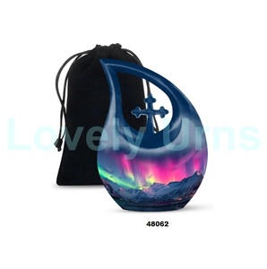 โกศออโรร่าสำหรับผู้ใหญ่สำหรับตกแต่งขี้เถ้าขนาดใหญ่พร้อมถุงกำมะหยี่ฟรี - Product Image 6