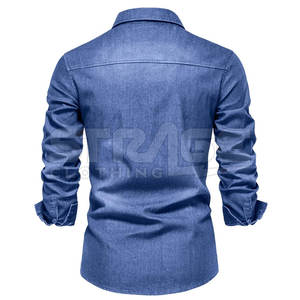 Chemise en jean pour homme de qualité supérieure, respirante, écologique, séchage rapide, 100% coton, sensation confortable, style intemporel, texture lisse, décontractée - Product Image 2