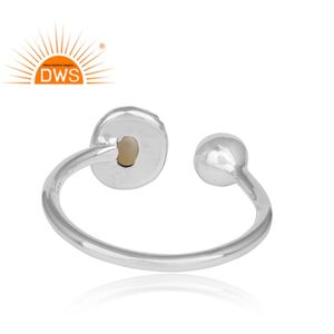 Anillo ajustable de perlas naturales de plata de ley fina de último diseño, joyería personalizada para mujer, regalo para ella - Product Image 2