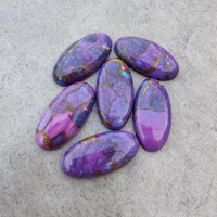 Vente en gros de pierres précieuses en vrac de qualité AAA, turquoise cuivrée violette naturelle, grand cabochon ovale, dos plat, calibré, tailles certifiées par un tiers