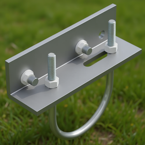 Kit de fixation pour tuyaux de 3 po K2 Systems, rail transversal de montage au sol 4000175 - Aluminium anodisé et acier pour modules photovoltaïques encadrés - Product Image 3