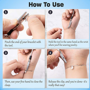 Pulsera Helper Stick Charm Tool para mujeres Fácil de usar Ayudas para pulsera Reloj Cierres Corbatas Cremalleras en elegante color rosa - Product Image 5