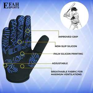 Gants de frappeur de baseball en cuir personnalisés Pro Grip, légers et durables pour hommes, femmes et jeunes - Product Image 2