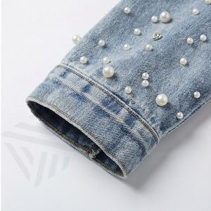 Oferta de Descuento Chaqueta Vaquera para Mujer, Estilo Moderno con Dobladillo Deshilachado, Acabado Lavado, Corte Holgado, Ropa de Calle a la Moda, Abrigo Elegante de Alta Calidad - Product Image 6