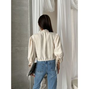 Chemisiers et Blouses pour Femmes Topshow – Collection Crème avec Détails en Dentelle et Pierres – Vente en Gros - Product Image 1