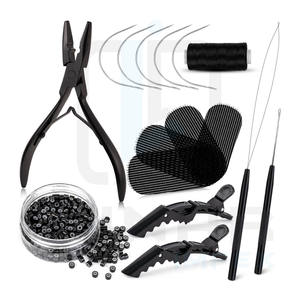 Ofrecemos herramientas de extensión de cabello personalizadas con accesorios en color negro mate con etiquetado de marca - Product Image 6