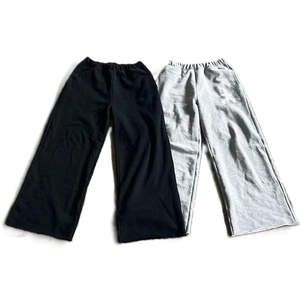 Pantalons de survêtement unis à la vente chaude, personnalisables, en coton lourd à 100%, taille élastique, surdimensionnés, larges, pour hommes - Product Image 2