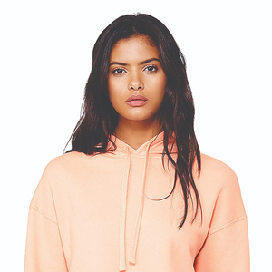 Sweat à capuche court pour femme en coton 100% pour l'hiver, écologique, imperméable, manches longues, couleur contrastée, léger, logo frontal à capuche - Product Image 4