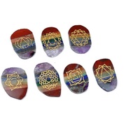 <strong>Best</strong> <strong>Selling</strong> Online Natural <strong>Stone</strong> Shop 7 Chakra Set Engraved Gemstone Reiki <strong>Crystal</strong> <strong>Stone</strong> 7 Chakra Bonded Engraved Set