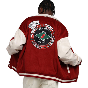Logotipo personalizado de lana Chenille bordado soporte Varsity Letterman chaquetas para hombres Vintage manga larga en blanco Varsity chaqueta para hombre - Product Image 5