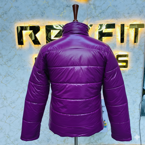 <b>Top</b> Sale Men's <b>Purple</b> Coated Winter Front Logo Hooded Puffer Jacket Polyester Nylon <b>High</b> Street Style - Product Image 2