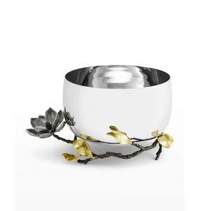 Nouveau bol de service en acier inoxydable poli reflète la lumière douce des lumières environnantes, ce qui rend les fruits à l'intérieur d'un aspect radieux. - Product Image 5