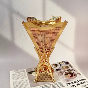 Best-selling Metal Middle Eastern Carbon Incense <b>Burner</b> Exquisite Waistline Decoration Gold <b>Silver</b> Bakhoor Arabic Incense <b>Burner</b> - Product Image 2
