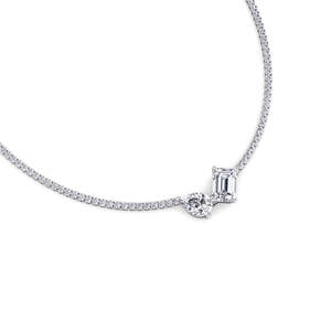Collar de Oro Blanco de 14K con Diamante Cultivado en Laboratorio DEF VVS VS, Chapado en Rodio, VALA BROTHERS NK-08, Colgante, Joyería Fina al por Mayor de Lujo - Product Image 3