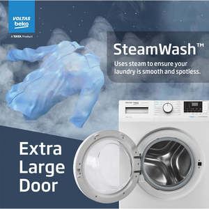 Lave-linge à chargement frontal entièrement automatique Voltas Beko 8 kg 5 étoiles (WFL8012B7JVBKA Blanc) - un produit Tata - Product Image 6