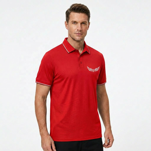 Chemise décontractée à manches courtes pour homme, bleu uni, tricotée, respirante, avec logo personnalisé, style boutonné, vente en gros - Product Image 3