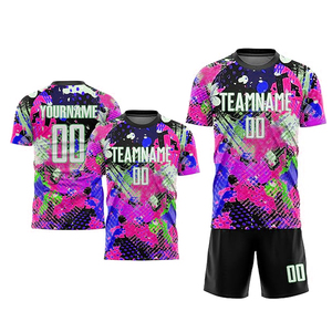 Uniforme d'équipe haute pour hommes, maillots de football à manches courtes, numéro de nom, ensembles de l'équipe de France 100% polyester, technique de coupe automatisée - Product Image 6