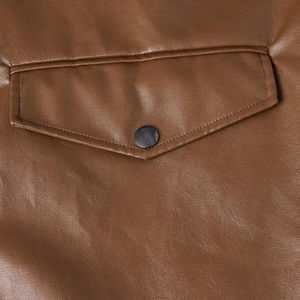 Transpirable Temporada de invierno Clásico Simple Casual Wear Chaqueta de cuero en precio premium Chaqueta de cuero cortavientos al por mayor - Product Image 6