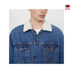 แจ็คเก็ตยีนส์ผู้ชายสไตล์ลำลองสำหรับฤดูหนาว แบบเรโทร คลาสสิก สตรีทแวร์ ฮิปฮอป บอมเบอร์ คาวบอย - Product Image 5