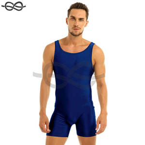 จั๊มสูทแขนกุดสำหรับผู้ชายชุดชั้นในผ้ายืดสีพื้นสำหรับออกกำลังกายเล่นโยคะมวยปล้ำฟิตเนส - Product Image 5