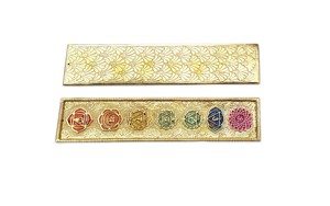 <b>Silver</b> Metal Long Plate Incense <b>Burner</b> Incense Holder Ash Catcher Scoop Incense <b>Burner</b> Colorful Seven Chakra White Metal - Product Image 3