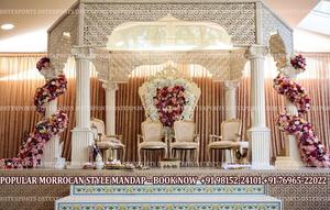 Mandap de boda con tema dorado de Srilankan, Mandap DE BODA clásico de Asia del Sur, boda de India del Sur, Mandap redondo dorado - Product Image 5