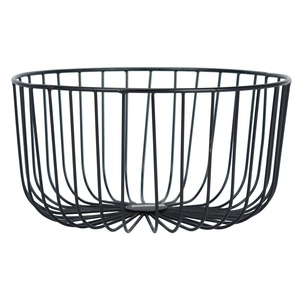 Panier à fruits vintage en fer enduit de poudre noire, taille personnalisée, panier de rangement décoratif de table, ustensile de cuisine, nouveauté - Product Image 1