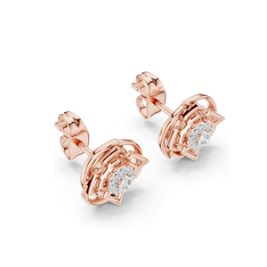 Boucles d'oreilles en diamant de laboratoire 0,096 CT pour femmes, clarté VVS-VS EF, or 18 carats, 14 carats, 10 carats et argent 925, or rose, or jaune, or blanc - Product Image 4