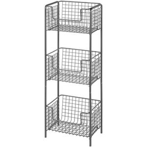 Panier de rangement en fil métallique de forme ronde au design moderne, revêtement noir, pour table à manger, ustensiles de cuisine, panier de rangement pour aliments - Product Image 4