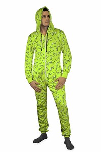 Breathable OEM Custom Embroidered Fleece Adult <b>Onesie</b> <b>Pajamas</b> with Custom Green Color and Custom Logo - Product Image 5