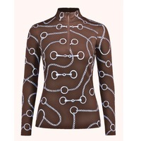 Nouvelle Arrivée Chemises Polo de Compression Équestres pour Femmes en Cuir Respirant Sublimé Couleur Unie Style Western