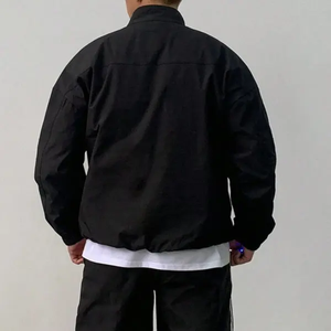 Ensemble survêtement homme en polyester/coton uni décontracté à capuche d'hiver personnalisé, veste zippée, jogging deux pièces réfléchissant - Product Image 6