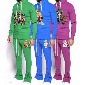 Fabricant OEM, vente en gros, survêtement vintage en coton évasé de qualité supérieure, personnalisé, délavé à l'acide, décoloré au soleil, pour hommes - Product Image 5