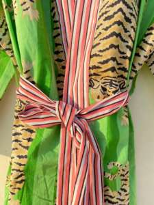 Kimono indio hecho a mano de algodón 100% para mujer, estampado Floral informal con ropa de dormir, envoltura de Bikini para vacaciones en la playa de verano para otoño - Product Image 4