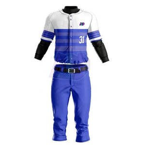 Ensembles d'uniformes de baseball classiques, tissu 100% polyester durable, léger, séchage rapide, respirant, confortable, haute qualité pour adultes - Product Image 1