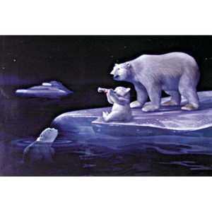 Póster Moderno de Coca-Cola con Elegante Diseño de Familia de Osos Polares para Decoración de Pared - Product Image 1