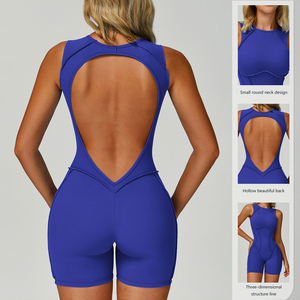 Logo personnalisé femmes en forme de V taille dos nu Fitness sport Yoga combinaison en plein air actif décontracté haute élastique Yoga combinaison - Product Image 2