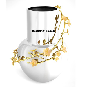 Wedding Decorative Flower <b>Vase</b> <b>Set</b> Of Two Handmade Designer Flower Pot Classic Stylish Wholesale New Metal Flower <b>Vase</b> - Product Image 4