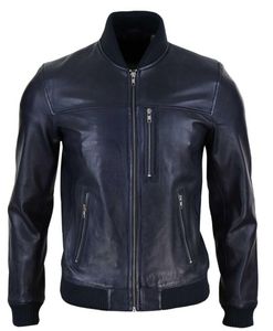 Custom High Quality Casual Fashion Satin Flight <b>Jacket</b> Genuine Leather Bomber Classic Stand Hood Breathable <b>Biker</b> Coated <b>Jacket</b> - Product Image 5