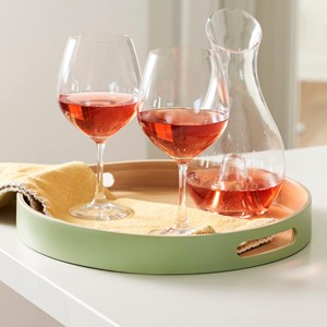 ถาดไม้ไผ่แบบสปินใหม่พร้อมที่จับถาดสำหรับโต๊ะกาแฟชุดเสิร์ฟเค้กและเครื่องดื่ม - Product Image 1