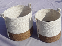 Housse de panier suspendu en jonc de mer tressé à la main, moderne et élégante, pour pépinières et pots de fleurs, avec doublures en plastique pour la présentation des plantes