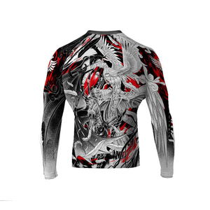 Rashguard de sublimation MMA pour hommes NESTRUE SPORTS, effet délavé, faible MOQ, BJJ, manches longues, surf, arts martiaux, UPF50, anti-UV, respirant - Product Image 2