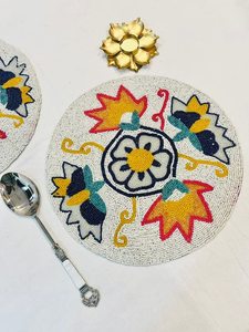 Napperon de table perlé fait main multicolore Look royal Hotel Restaurant Tapis décoratifs et tampons pour cadeaux - Product Image 6