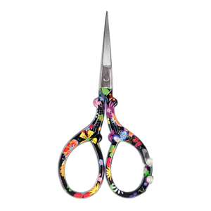 Ergonomic Grip Straight Tip Cuticle Scissors Printed Handle Safe Efficient Cutting Stainless Steel Fancy Beauty Straight Tip - Product Image 4
